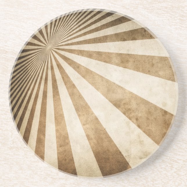 Retro stripe pattern background coaster (Front)