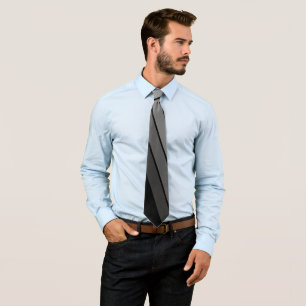 Retro Stripe Pattern Black Grey vintage vibe Tie