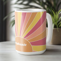 Retro stripe sunrise - pastel rainbow script name