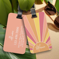 Retro stripe sunrise - pastel rainbow script name