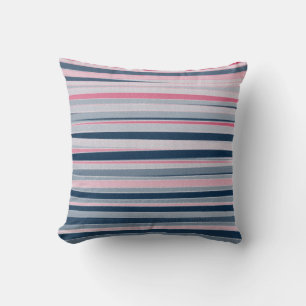 Retro Striped Abstract acrylic painting Throw Pillow