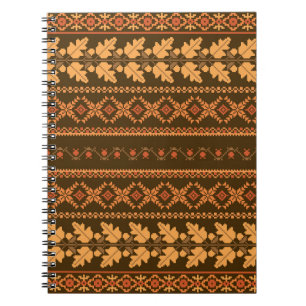 Retro Striped Autumn Cross-Stitch Notebook