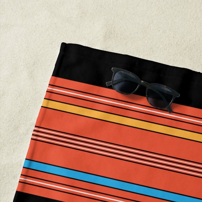 Retro Striped Beach Towel (In Situ)