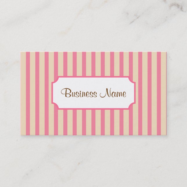 Retro Striped Business Card (Front)
