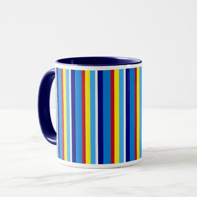 Retro Striped Coffee Mug (Front Left)