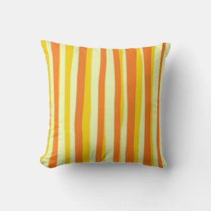 Retro striped coloured painting Abstract Art Throw Pillow