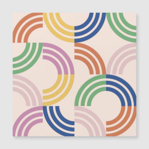 Retro Striped Curves Geometric Background