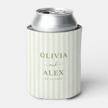 Retro Striped Green Personalized Wedding
