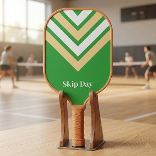 Retro Striped Green Pickleball Paddle