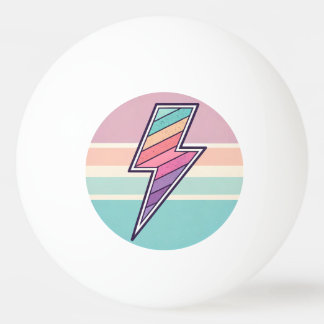 Retro Striped Lightning Bolt Ping Pong Ball