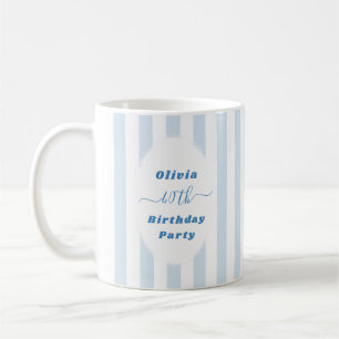 Retro Striped Personalized 40th Birthday Photo Coffee Mug