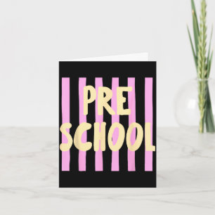 Retro striped pre k back to school preschool card