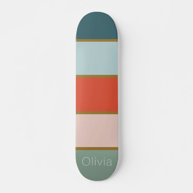Retro striped    skateboard (Front)