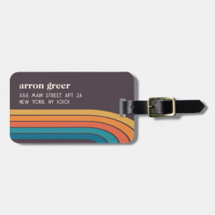 Retro Stripes 70's 80s Luggage Tag