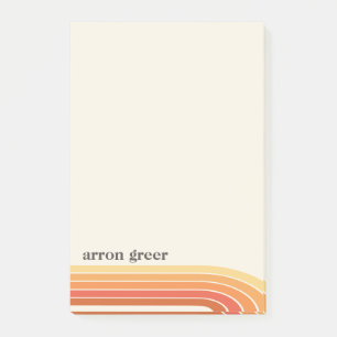 Retro Stripes 70's 80s Orange Yellow Post-it Notes