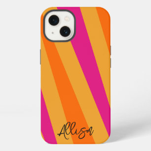 Retro stripes 70s Orange Mustard Groovy iPhone 13 Case