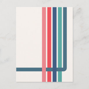 Retro Stripes Abstract Art Postcard