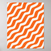 Retro Stripes Abstract Lines Orange Vintage Waves