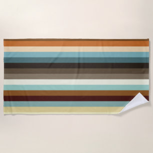 Retro Stripes Beach Towel