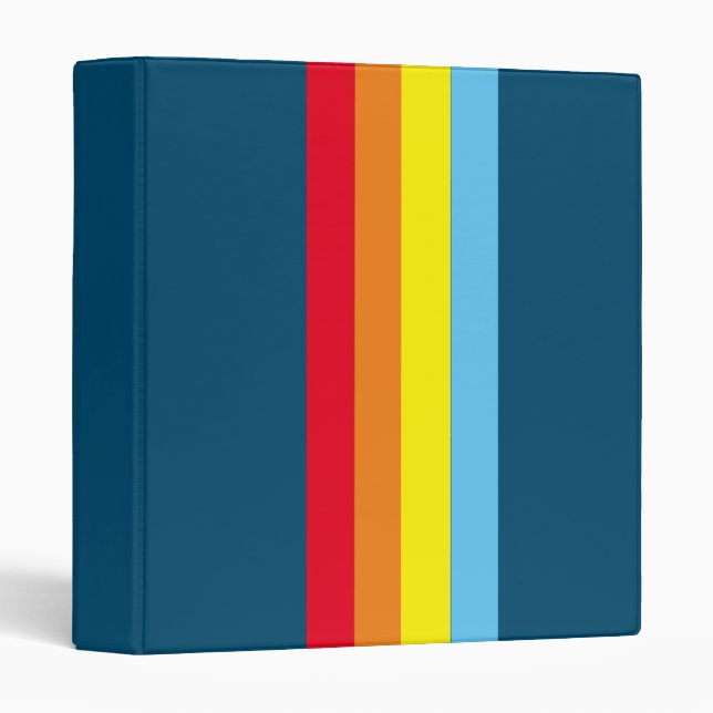 Retro Stripes Binder (Navy Blue Multi) (Front/Spine)