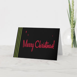 Retro Stripes Black Christmas Card