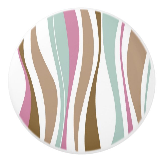 Retro Stripes Ceramic Knob (Front)