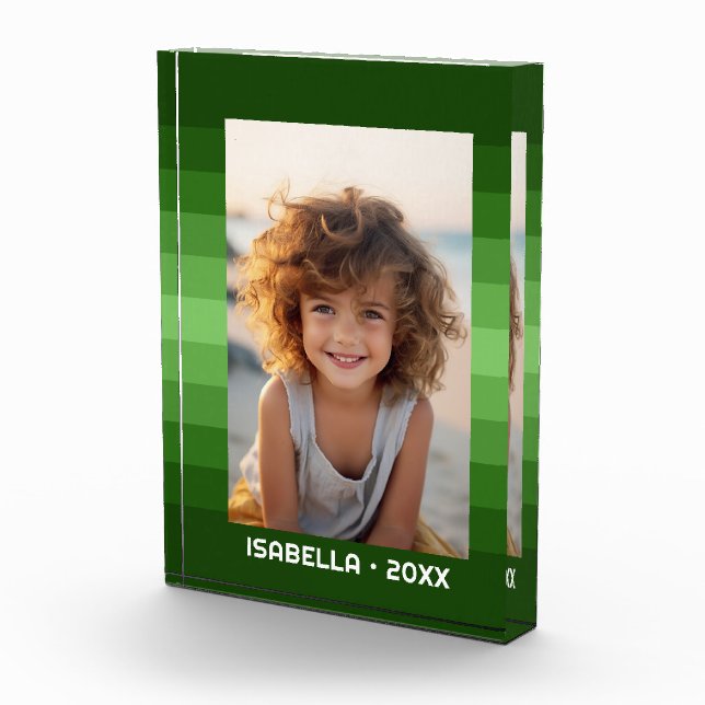 Retro Stripes - Christmas Green - Simple Photo (Right)