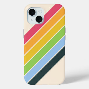 Retro Stripes Colourful Striped 70s 80s Design iPhone 15 Case