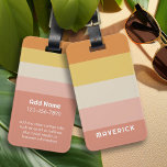 Retro Stripes Coral Orange Simple Sans Serif Name Luggage Tag<br><div class="desc">Rugby Stripes - A preppy pattern with bold stripes and a name. If your art still needs to be adjusted,  click on the Customize This button. This will take you to a design area where you can move things around and even change colours!</div>