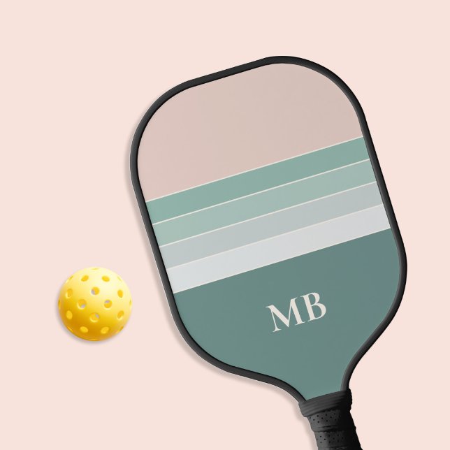 Retro Stripes Custom Monogram Pickleball Paddle (Creator Uploaded)