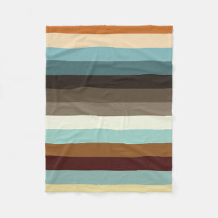 Retro Stripes Fleece Blanket