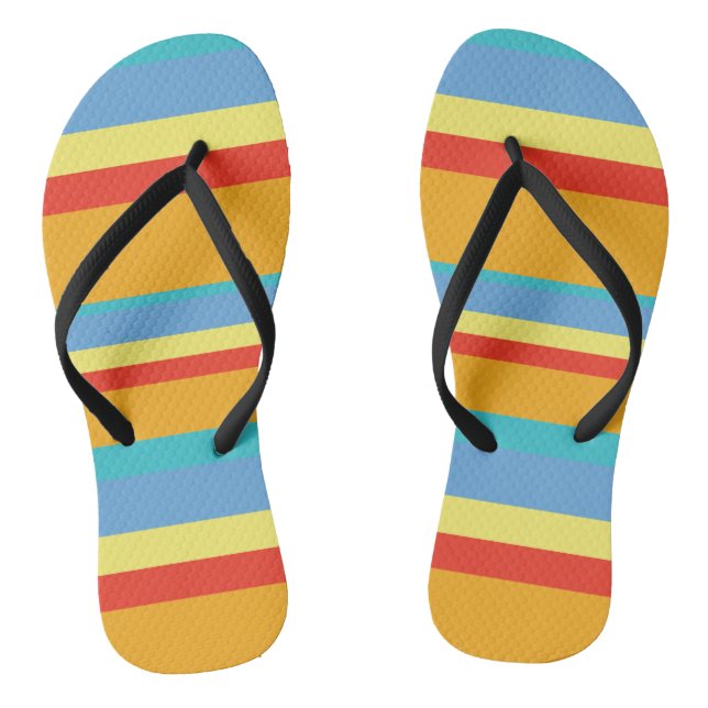 Retro Stripes Flip Flops (Footbed)