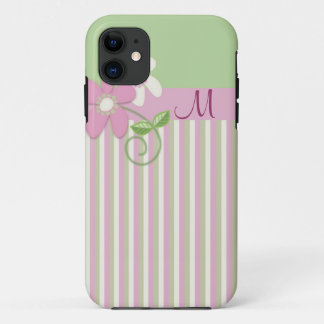 Retro stripes, flowers & Monogram iPhone 5 case