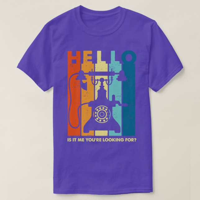 Retro Stripes Hello Telephone T-Shirt (Design Front)