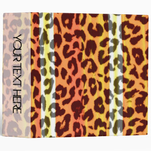 Retro Stripes Leopard Print (Yellow orange black) Binder