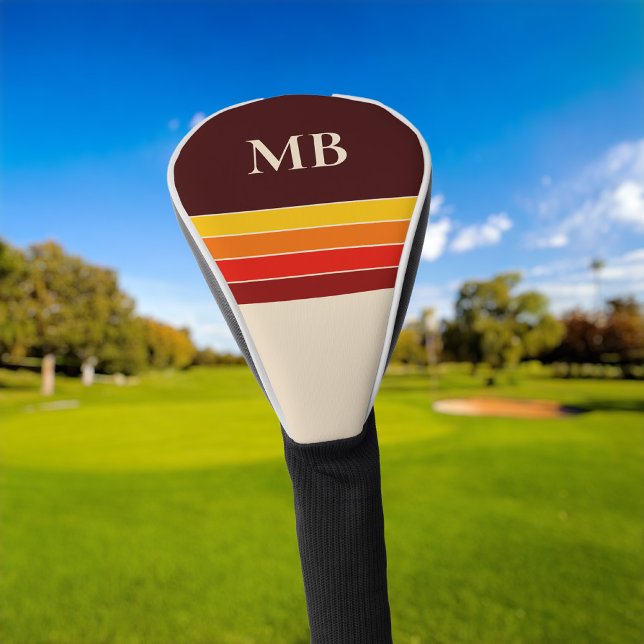 Retro Stripes Monogram Golf Head Cover (Creator Uploaded)
