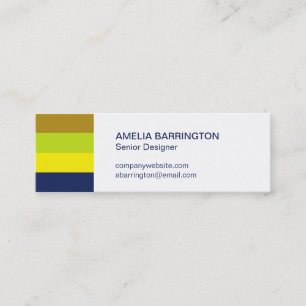 Retro stripes navy creative professional small mini business card