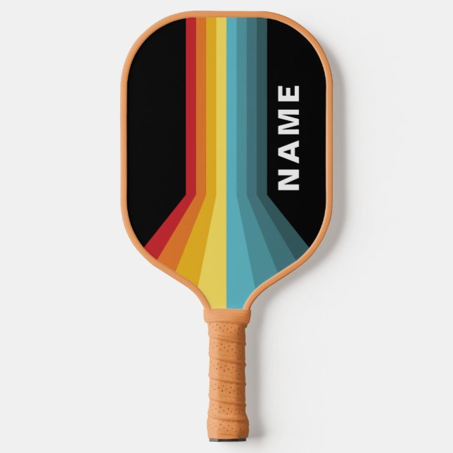 Retro Stripes Personalized  Pickleball Paddle (Front)