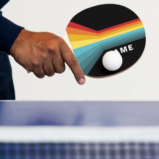 Retro Stripes Personalized  Ping Pong Paddle