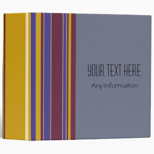 Retro Stripes. Plain Grey Background 4 Binder