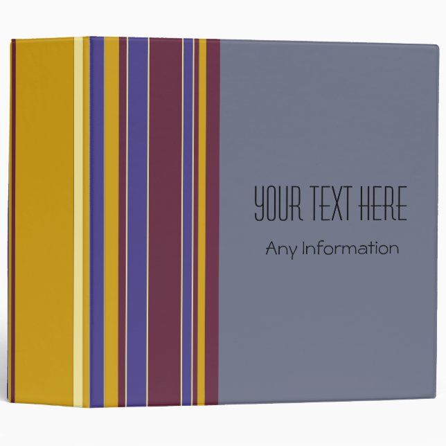 Retro Stripes. Plain Grey Background 4 Binder (Front/Spine)