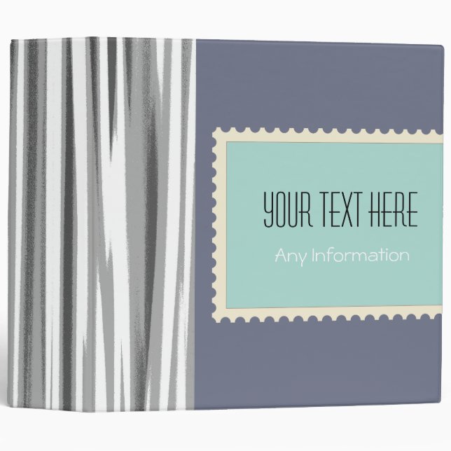 Retro Stripes. Plain Grey Background Binder (Front/Spine)