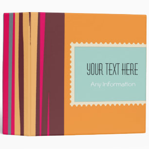 Retro Stripes. Plain Orange Background 2 Binder