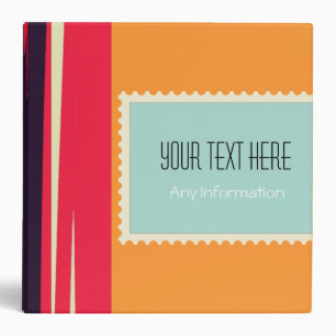 Retro Stripes. Plain Orange Background Binder