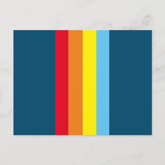Retro Stripes Postcard (Navy Blue Multi) (Front)