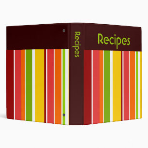 Retro Stripes Recipe Binder
