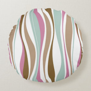 Retro Stripes Round Pillow