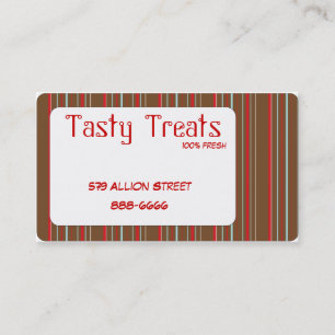 Retro Stripes Rounded Frame Business Card