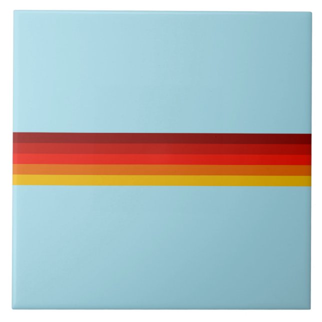 Retro Stripes Stylish Lines Striped 70s 80s Design Tile (Front)