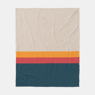 Retro stripes Sunset & Slate Fleece Blanket